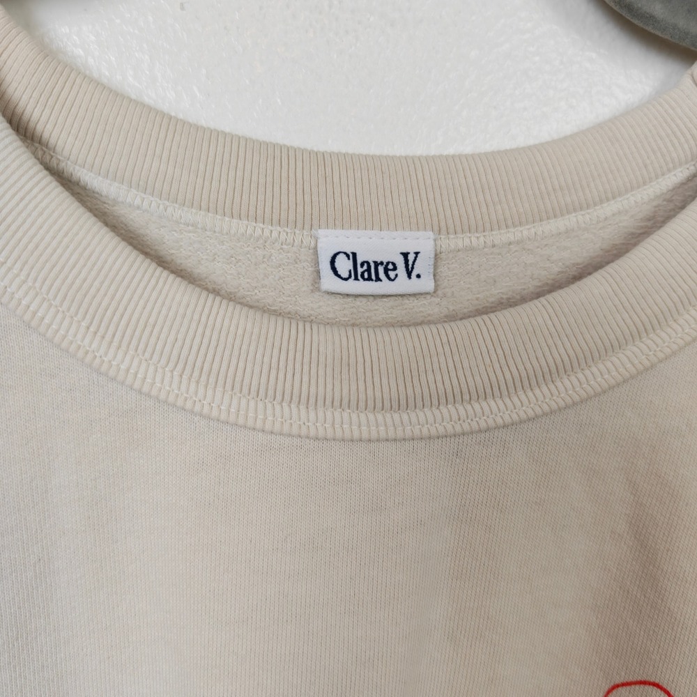 Clare V. Womens Sweatshirt Medium Cream Liberte Egalite Maternite Graphic - Picture 6 of 9